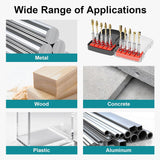 HORUSDY 10PCS 1/4 Inch Shank Double Cut Tungsten Carbide Burr Set with Storage Case for Metal, Wood, Plastic, Aluminum and Concrete