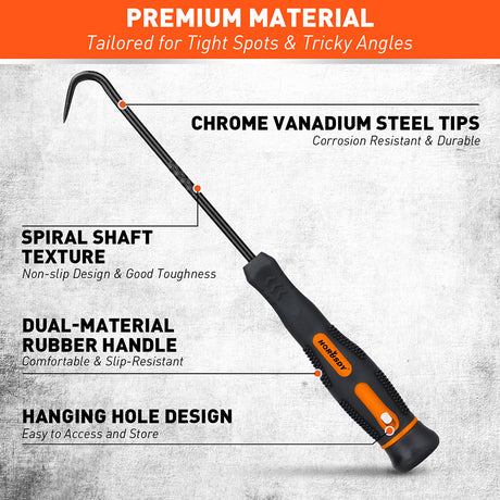 12 piece hook and pick set with long and mini picks for o ring removal automotive and diy repair