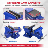 6 inch bench vise with swivel base 4500 lbs heavy duty cast iron vise with anvil and magnetic soft jaw pads