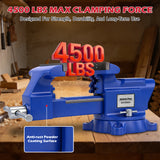 6 inch bench vise with swivel base 4500 lbs heavy duty cast iron vise with anvil and magnetic soft jaw pads