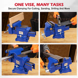 6 inch bench vise with swivel base 4500 lbs heavy duty cast iron vise with anvil and magnetic soft jaw pads