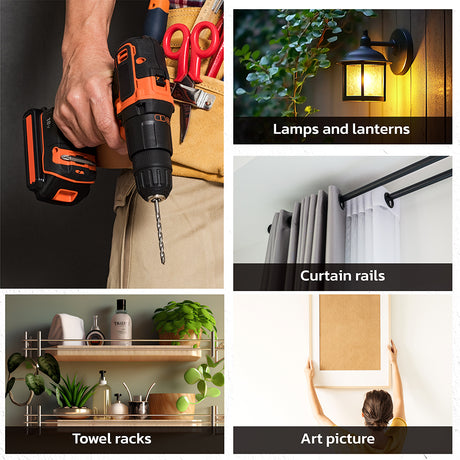 332-piece wall plug assortment kit with multiple sizes plastic wall anchors stored in a portable organizer case for concrete, brick, drywall and wood walls