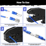 HORUSDY 308PCS electrical wire connector kit with crimp terminals heat shrink tubing cable ties and wire clamps for automotive wiring repair