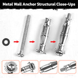 33 piece hollow wall anchor kit with m5 m6 metal expansion anchors for drywall plasterboard shelves mirrors and curtain poles