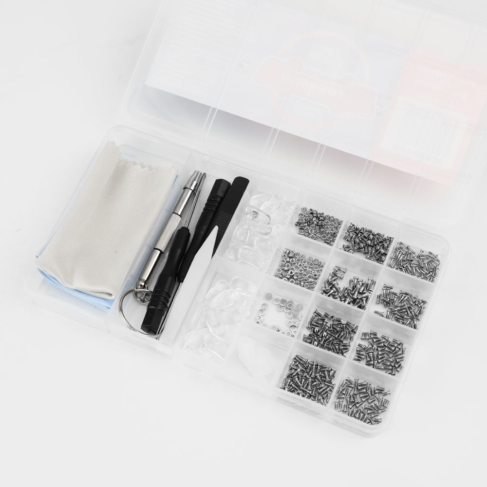 HORUSDY 633pcs eyeglasses repair kit with screws, nose pads, mini screwdrivers and tweezers for glasses and sunglasses repair
