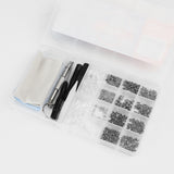 HORUSDY 633pcs eyeglasses repair kit with screws, nose pads, mini screwdrivers and tweezers for glasses and sunglasses repair