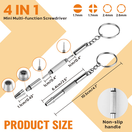 HORUSDY 633pcs eyeglasses repair kit with screws, nose pads, mini screwdrivers and tweezers for glasses and sunglasses repair