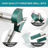 HORUSDY 12PCS Woodworking Drill Bit Set with 7 Forstner Bits and 5 Countersink Drill Bits in Storage Case for Wood, MDF, and Plywood