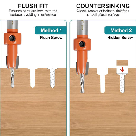 HORUSDY 12PCS Woodworking Drill Bit Set with 7 Forstner Bits and 5 Countersink Drill Bits in Storage Case for Wood, MDF, and Plywood
