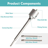 HORUSDY 9PCS SDS Plus Hole Saw Set with Carbide-Tipped Core Drill Bits for Concrete, Brick, Cement, and Masonry in Blue Storage Case