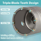 HORUSDY 9PCS SDS Plus Hole Saw Set with Carbide-Tipped Core Drill Bits for Concrete, Brick, Cement, and Masonry in Blue Storage Case