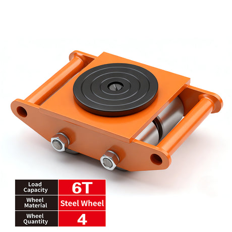 straight line machinery skate with 360 degree swivel top for moving heavy equipment
