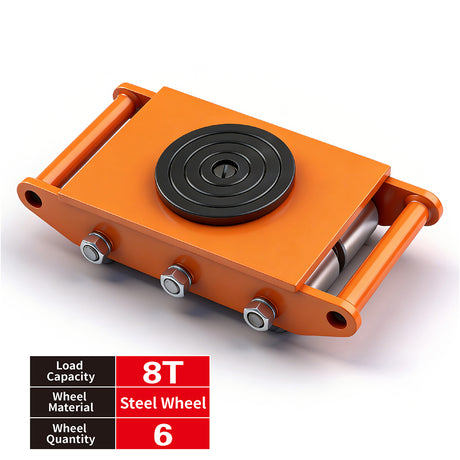 straight line machinery skate with 360 degree swivel top for moving heavy equipment