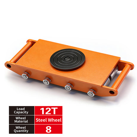 straight line machinery skate with 360 degree swivel top for moving heavy equipment