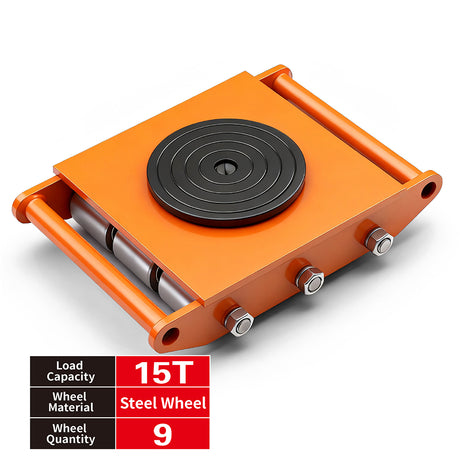 straight line machinery skate with 360 degree swivel top for moving heavy equipment