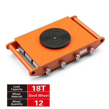 straight line machinery skate with 360 degree swivel top for moving heavy equipment