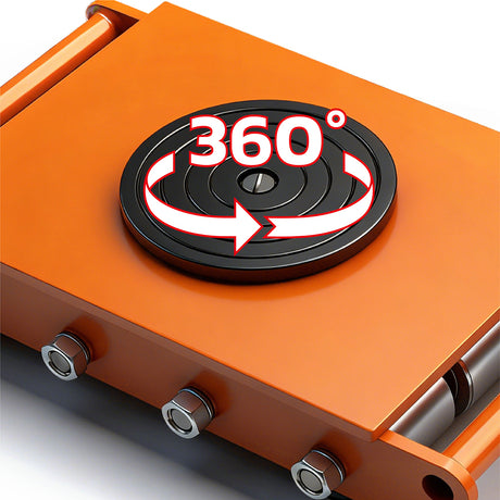 straight line machinery skate with 360 degree swivel top for moving heavy equipment