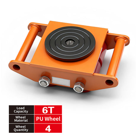 straight line machinery skate with 360 degree swivel top for moving heavy equipment