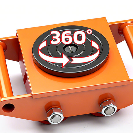 straight line machinery skate with 360 degree swivel top for moving heavy equipment