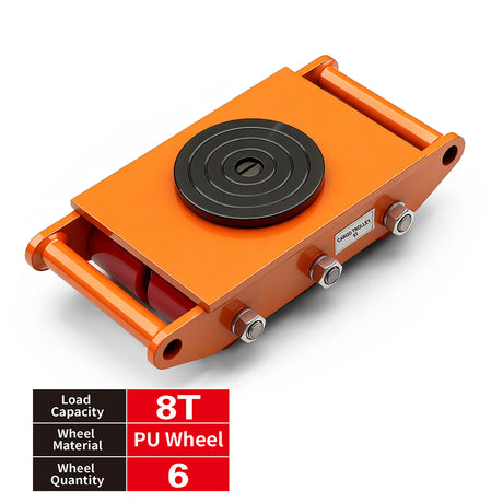 straight line machinery skate with 360 degree swivel top for moving heavy equipment