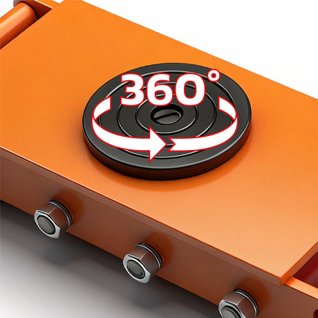 straight line machinery skate with 360 degree swivel top for moving heavy equipment