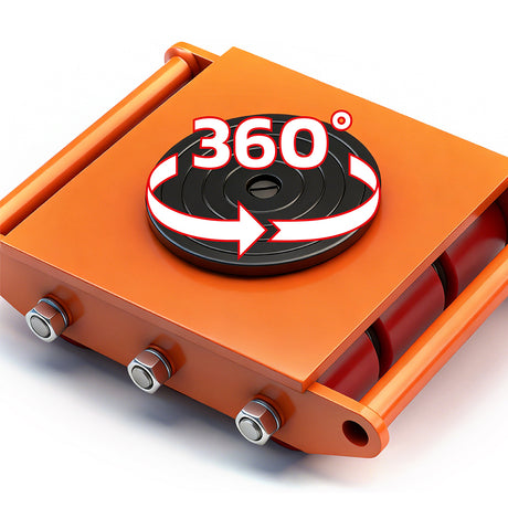 straight line machinery skate with 360 degree swivel top for moving heavy equipment