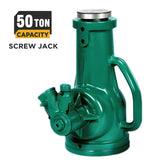 50 ton heavy duty screw jack with reinforced base, safety warning line and high lift range for trucks, machinery and industrial lifting