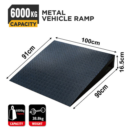 heavy duty metal vehicle ramp with 6000kg load capacity for cars SUVs trailers and workshop use