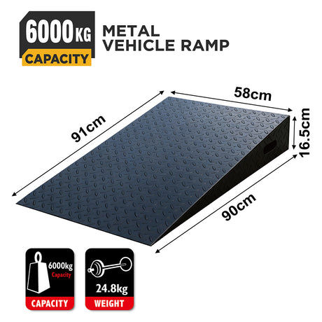 heavy duty metal vehicle ramp with 6000kg load capacity for cars SUVs trailers and workshop use