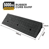 heavy duty rubber curb ramp for driveway sidewalk garage and vehicle access with anti slip surface