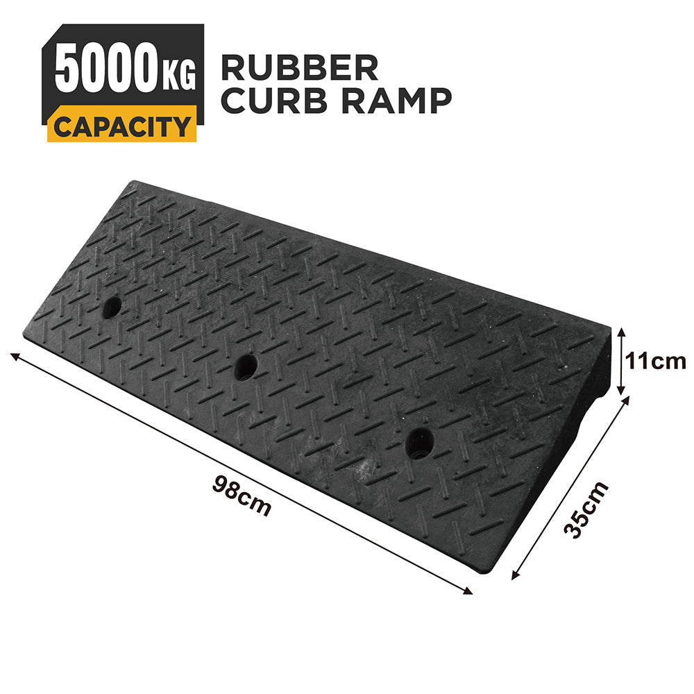 heavy duty rubber curb ramp for driveway sidewalk garage and vehicle access with anti slip surface