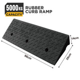 heavy duty rubber curb ramp for driveway sidewalk garage and vehicle access with anti slip surface