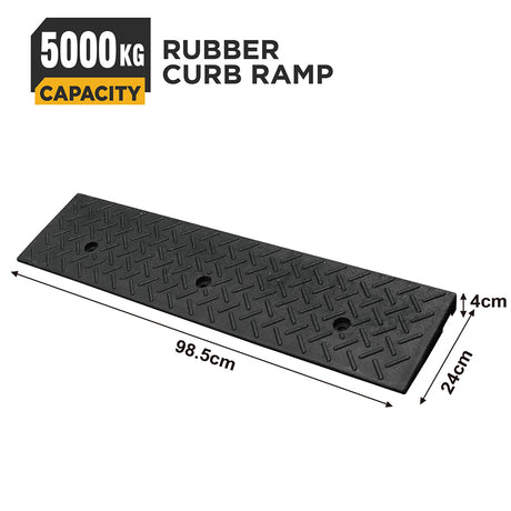 heavy duty rubber curb ramp for driveway sidewalk garage and vehicle access with anti slip surface
