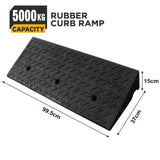 heavy duty rubber curb ramp for driveway sidewalk garage and vehicle access with anti slip surface