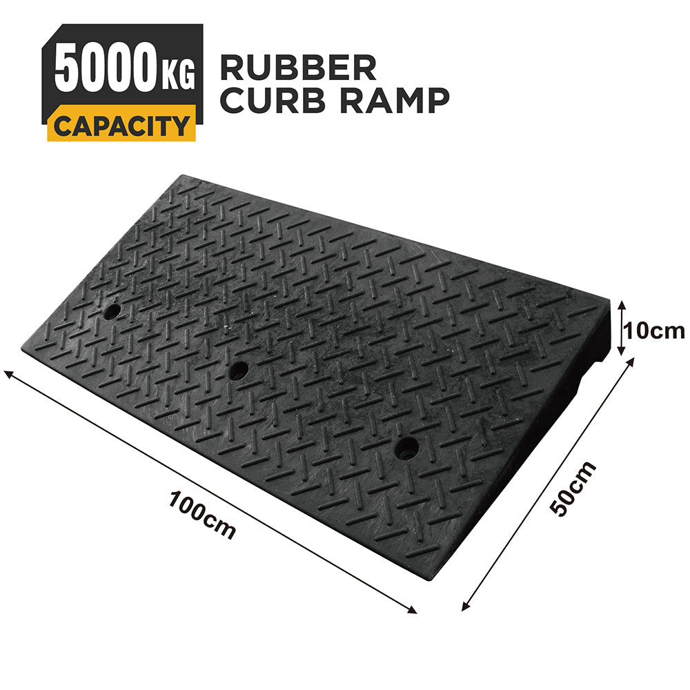heavy duty rubber curb ramp for driveway sidewalk garage and vehicle access with anti slip surface