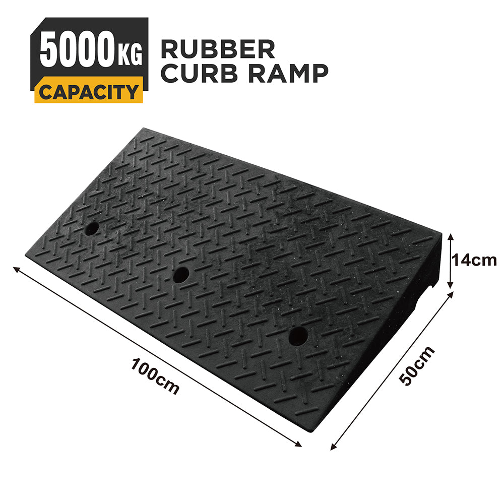 heavy duty rubber curb ramp for driveway sidewalk garage and vehicle access with anti slip surface