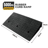 heavy duty rubber curb ramp for driveway sidewalk garage and vehicle access with anti slip surface