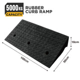 heavy duty rubber curb ramp for driveway sidewalk garage and vehicle access with anti slip surface