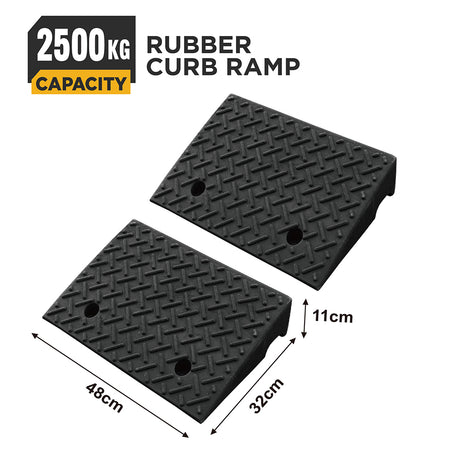heavy duty rubber curb ramp for driveway sidewalk garage and vehicle access with anti slip surface