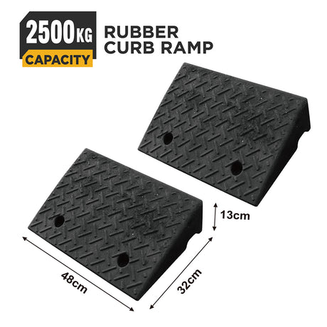 heavy duty rubber curb ramp for driveway sidewalk garage and vehicle access with anti slip surface
