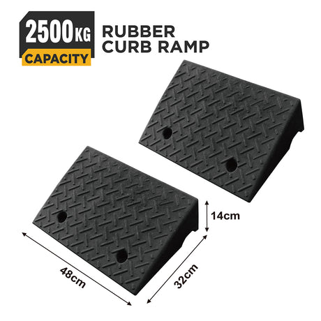 heavy duty rubber curb ramp for driveway sidewalk garage and vehicle access with anti slip surface