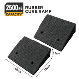 heavy duty rubber curb ramp for driveway sidewalk garage and vehicle access with anti slip surface