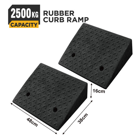 heavy duty rubber curb ramp for driveway sidewalk garage and vehicle access with anti slip surface