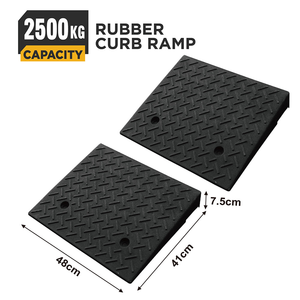 heavy duty rubber curb ramp for driveway sidewalk garage and vehicle access with anti slip surface