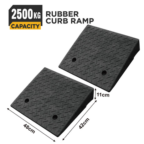 heavy duty rubber curb ramp for driveway sidewalk garage and vehicle access with anti slip surface