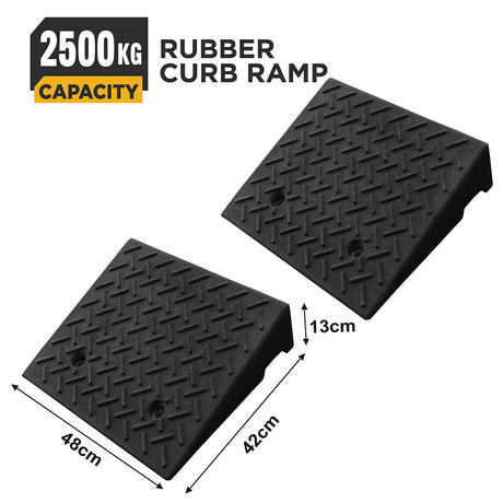 heavy duty rubber curb ramp for driveway sidewalk garage and vehicle access with anti slip surface