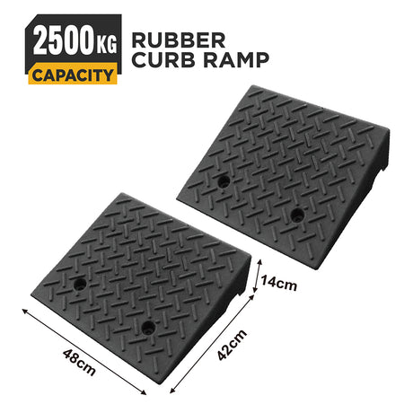 heavy duty rubber curb ramp for driveway sidewalk garage and vehicle access with anti slip surface