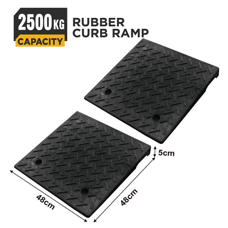heavy duty rubber curb ramp for driveway sidewalk garage and vehicle access with anti slip surface