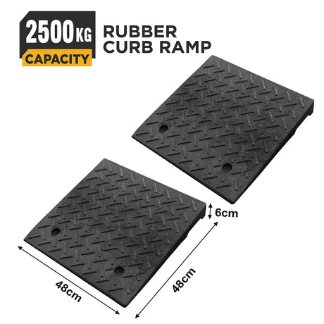 heavy duty rubber curb ramp for driveway sidewalk garage and vehicle access with anti slip surface