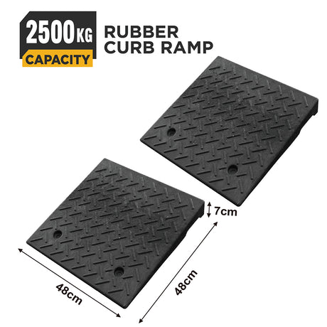 heavy duty rubber curb ramp for driveway sidewalk garage and vehicle access with anti slip surface